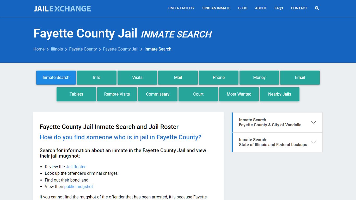 Inmate Search: Roster & Mugshots - Fayette County Jail, IL - Jail Exchange